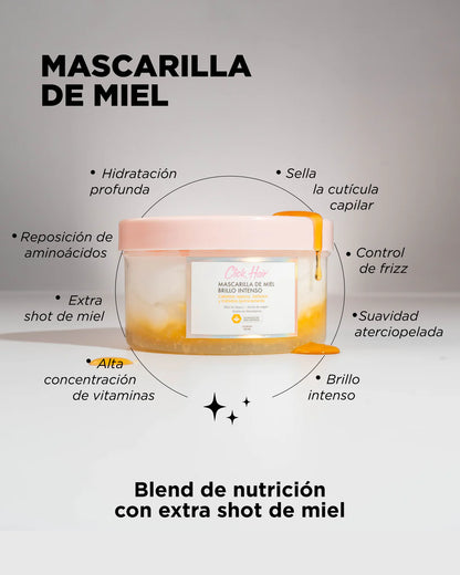 Mascarilla miel brillo intenso
